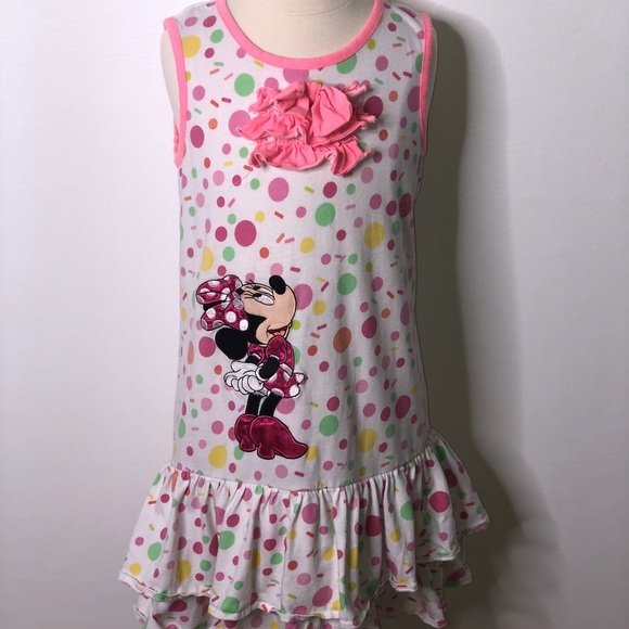 Disney Store Minnie Mouse Ruffled Appliqué Dress - Picture 1 of 3